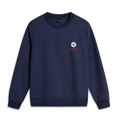Li Ning Sports Lifestyle Series Simple Versatile Casual Letter Print Round Neck Pullover Sweatshirt Women Sweatshirt AWDV536-5