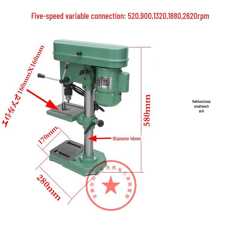 ZHX13MM Lightweight Mini Bench Drill for Home Woodworking - Variable Speed Electric Desktop Drill Press.