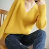 Loose Sweater Women's Outer V-neck Bottoming Shirt Solid Color Thread Thin Tops Knitted Sweater