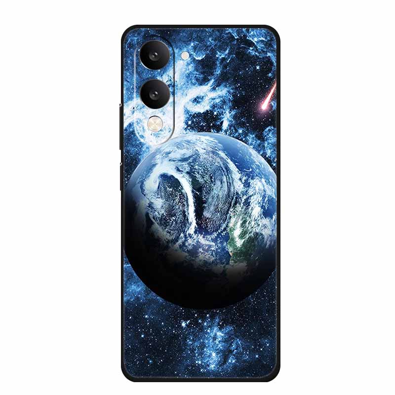 For Vivo Y29T Y29s Case Y 29 T S Coque Flowers Black Silicone Soft Back Cover For Vivo Y19s GT 5G iQOO Z10 Lite Phone Case Funda