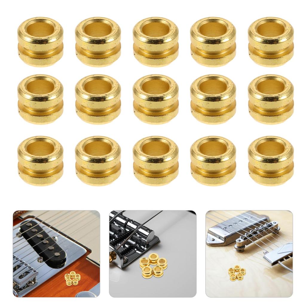 Toyvian Acoustic Guitar String Ball for Folk String Replacement Musical Instrument String Bridge Beads Ends, 50-Pack, Gold, Guitars, Ties, Parts,