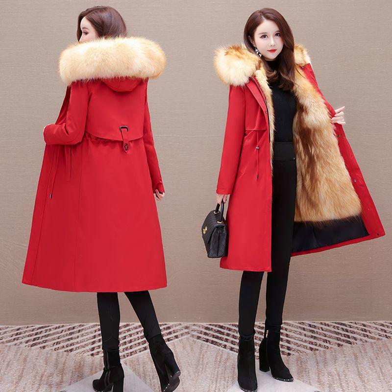 2024 Women's Eco-Friendly Leather Jacket with Detachable Fox Fur Lining