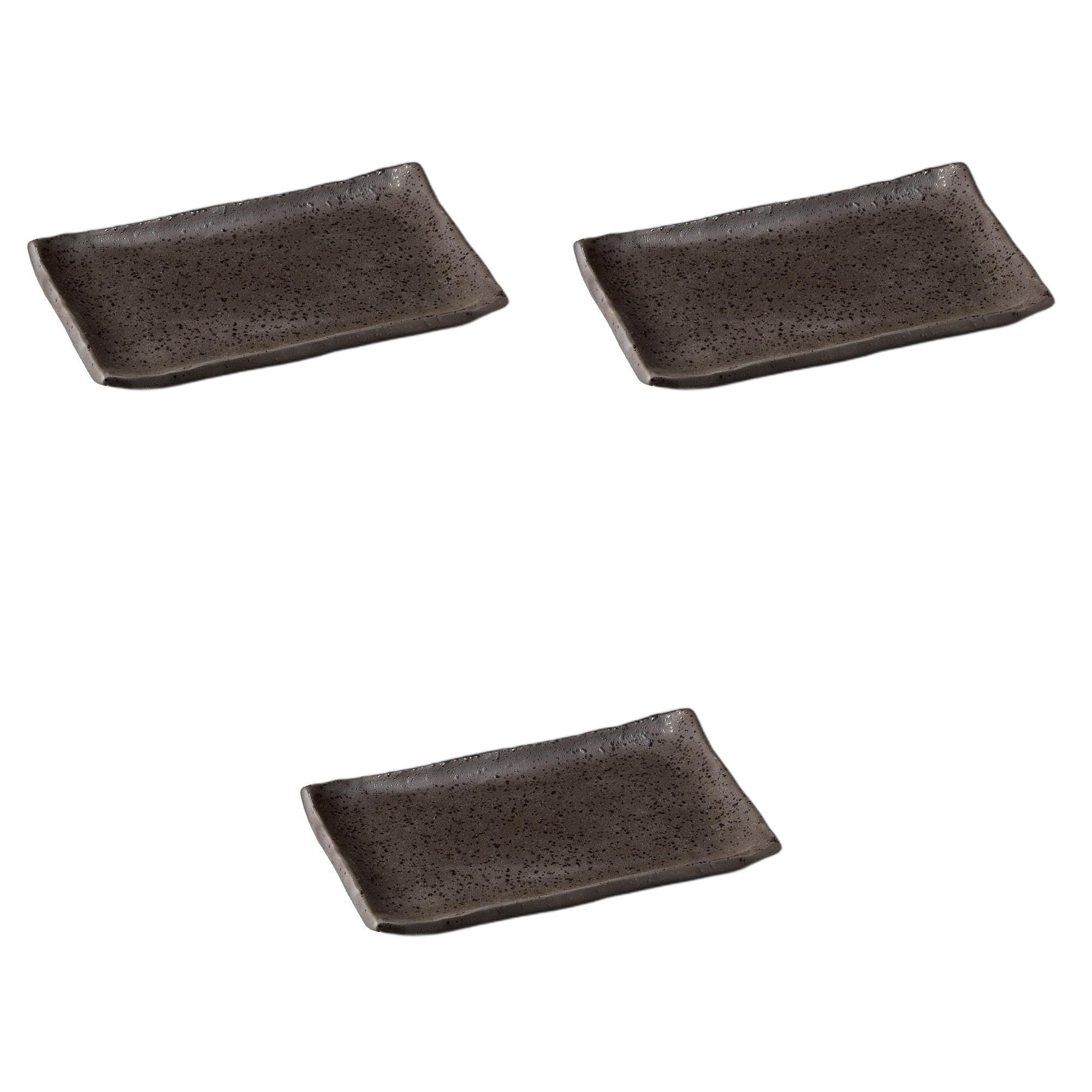 

Set of 3 Kuroarashi Yakitori Plates x x Reinforced Ceramic Yakitori Plates by Setomonohonpo 7.0 [20.7 13.3 1.6 cm]
