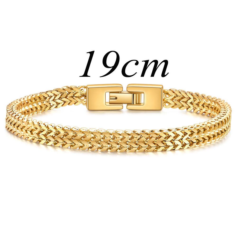 Trendy Men's Hip Hop 6mm Keel Snake Chain Bracelet Men's Fashion Personality Titanium Steel Bracelet