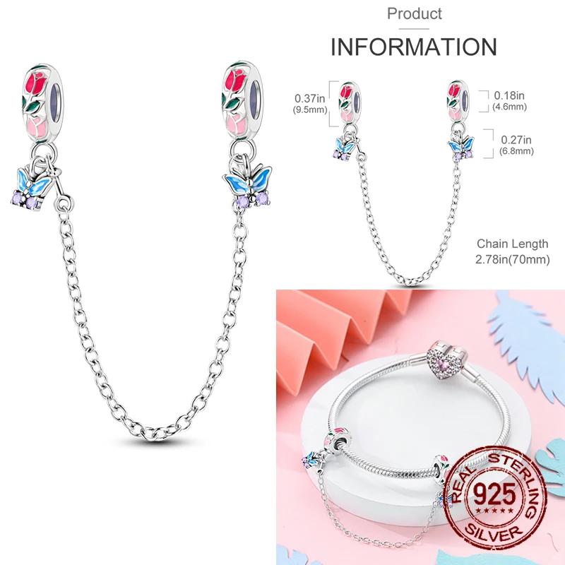 Copper Sunflower Butterfly Purple Flower Bird Ice Cream Safety Chains Fit Original Bracelets Diy Jewelry