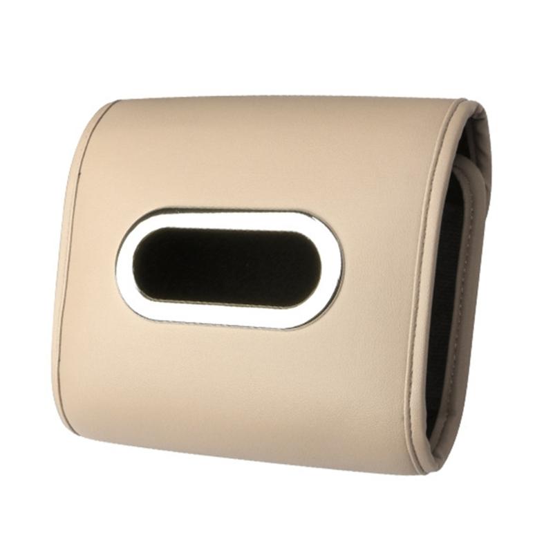 

Car Tissue Box Holder Napkin Leather Box Car Backseat Tissue Case with Fix Cord