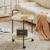 Sofa Kleiner runder Tisch Balkon Licht Luxus Rund Kleine Wohnung Beistelltisch Nordischer Kaffeetisch Beweglicher Servierwagen