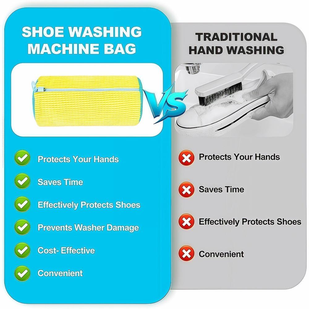 Shoe cleaning bags, reusable protective laundry bags, machine washable, water washable mesh, suitable for athletic shoes.xtz