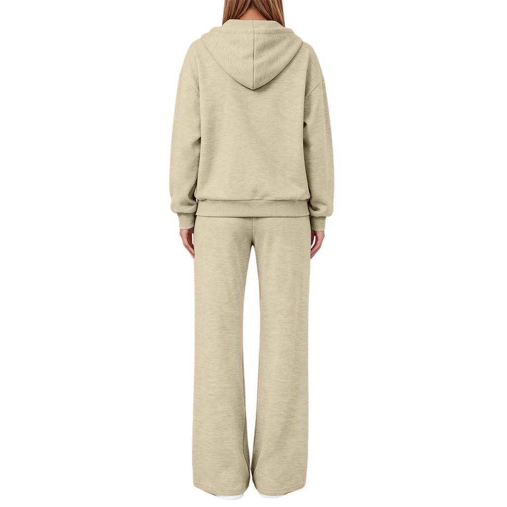 Women's Fashionable Casual Sweatshirt Jacket Set for Fall Winter Comfortable Everyday Wear
