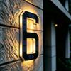 LED Solar House Number Light, Waterproof Light‑Sensor Address Plate for Home Entrance Yard Wall Fence Gate Outdoor Household Decoration