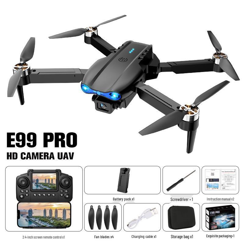 E99MAX Dual Camera Foldable Drone: Brushless Quadcopter with Optical Flow and Remote Control Large Screen.