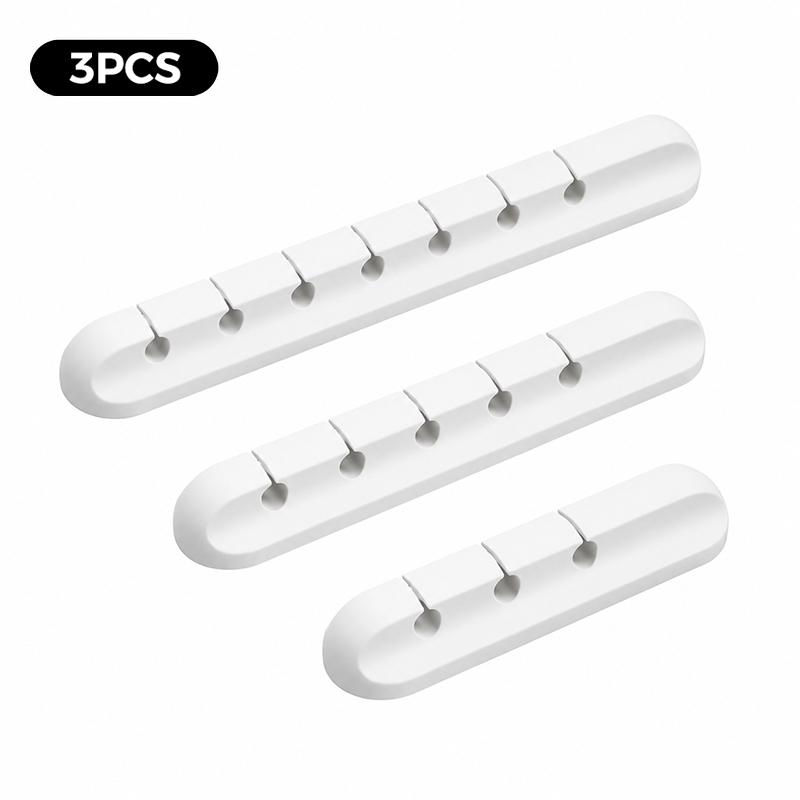 3Pcs Usb Cable Clip Winder Organizer Round Charger Cord Clips Desk Tidy Management Wire Adhesive Holder Clamp In Home Office