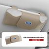 Car Clip On Glasses Case Leather Anti Scratch Visor Holder For Ford Focus mk2 mk3 mk4 Fiesta Ranger Mondeo S-MAX Kuga