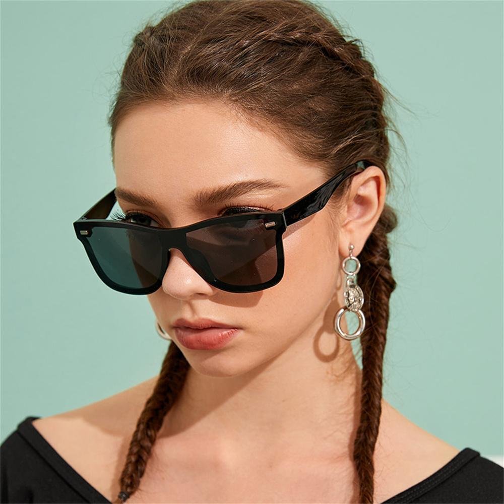 New Square Mirror Sunglasses Men Women UV400 One Piece Lens Fashion Brand Design Driving Eyewear Sun Glasses