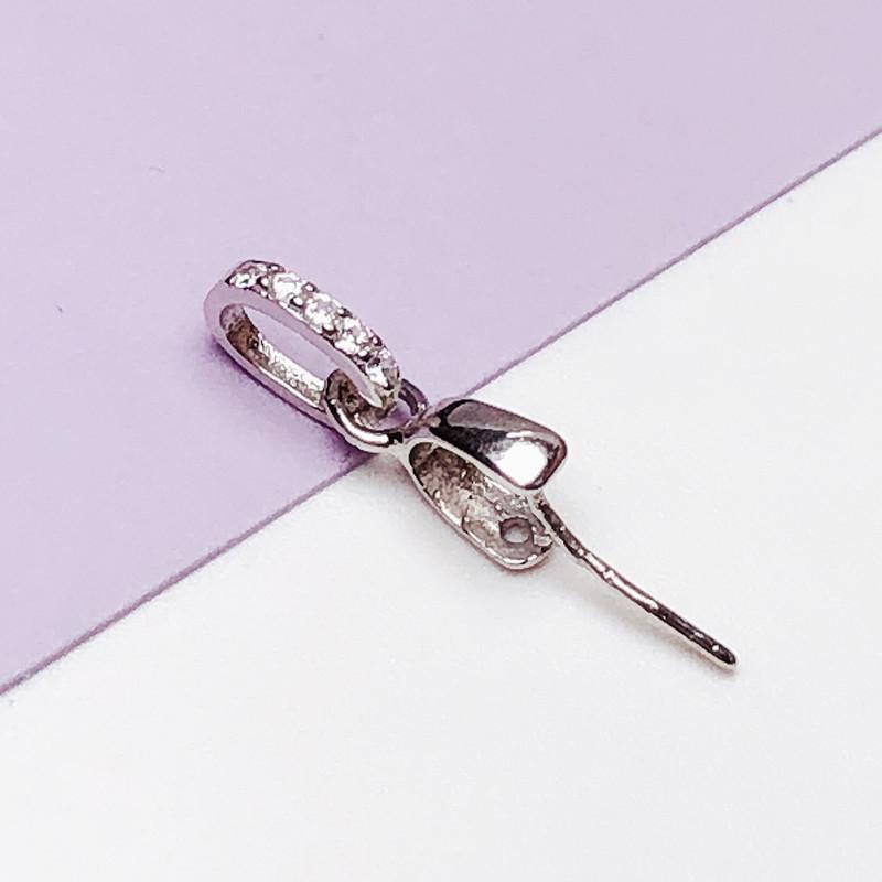 S925 Sterling Silver Crystal Jade Pendant Clip Necklace