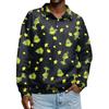 Men's Casual Christmas Print Button Long Sleeve Shirt