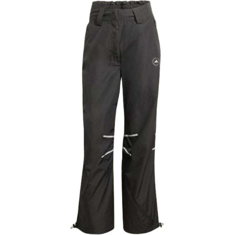 Adidas Loose Fit Zipper Solid Color Knitted Sports Pants Women Bottoms Black JI5248