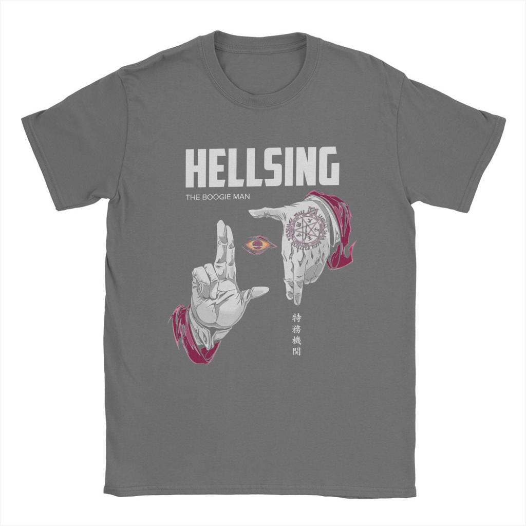 Casual Hellsing The Boogies Man T-Shirt for Men Crewneck 100% Cotton T Shirt Short Sleeve Tee Shirt Adult Tops