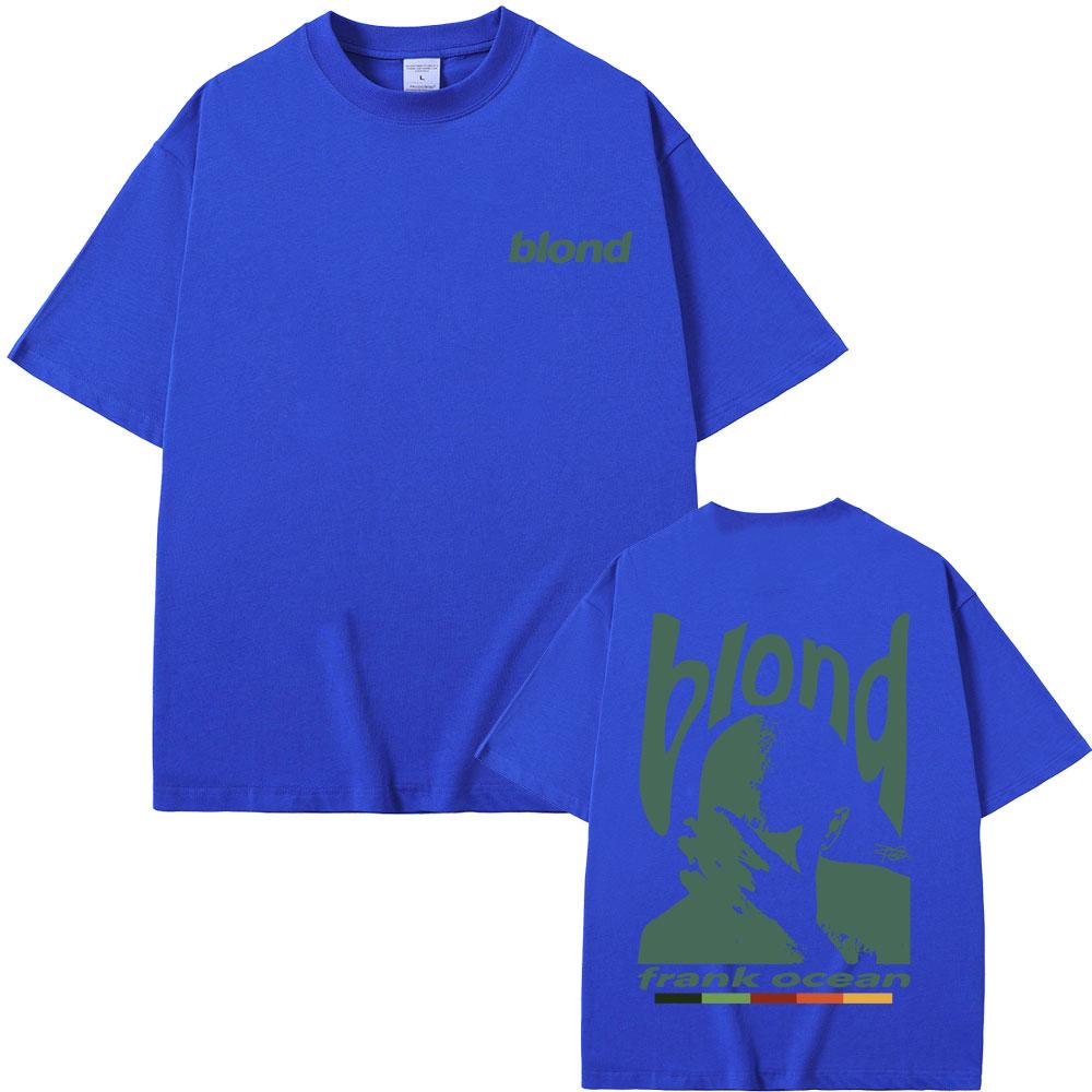 Rapper Frank Graphic T-shirts Hip Hop Ocean Album T Shirts Blond Fashion Oversized Men's Cotton Tshirt Male Vintage Streetwear