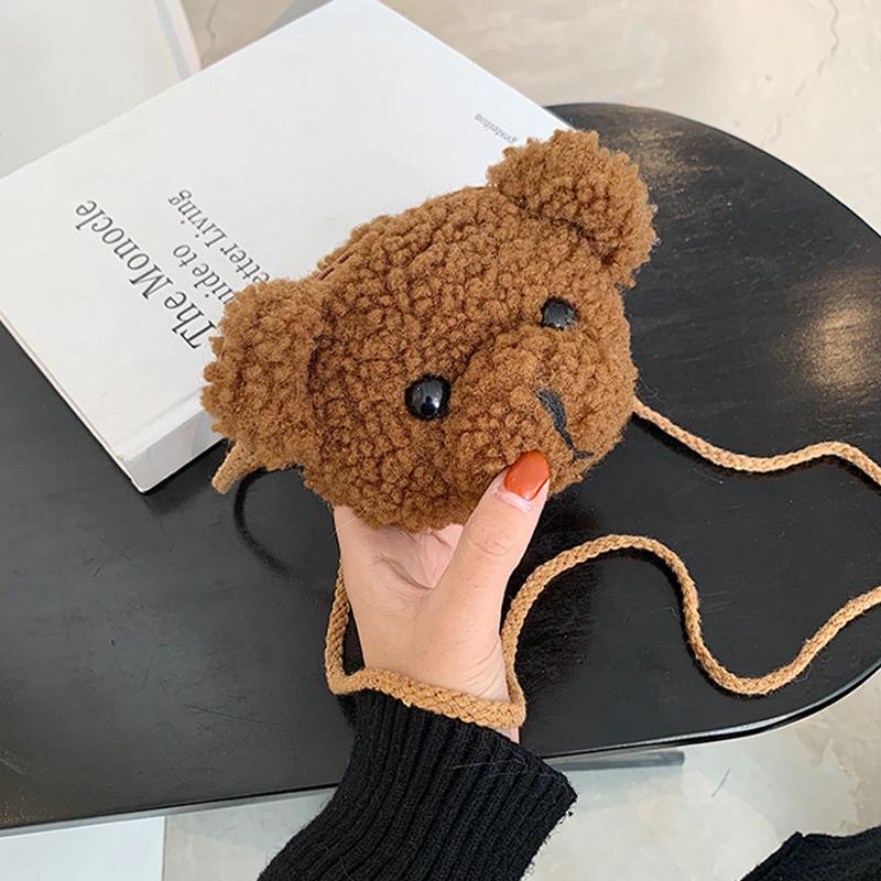 Cute Cartoon Bear Shoulder Bag For Children Kids Messenger Bags Animals Backpack Stuffed Plush Single Shoulder Bag Girls Purses