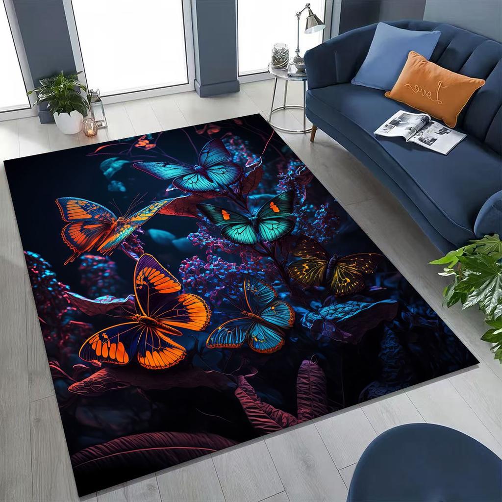 27 Style Dream Butterfly Flower Cartoon Rug Carpet for Bedroom Living Room Sofa Home Doormat Decor,Kids Play Non-slip Floor Mat