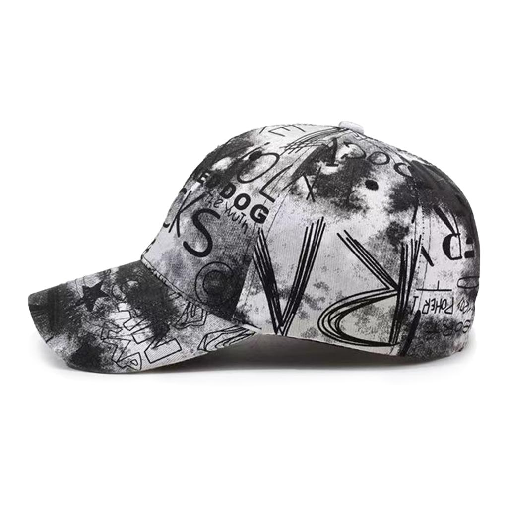 Berretto da Baseball con Stampa Graffiti Lettere Tie Dye Cappello alla Moda da Uomo Street Hip-hop Cappelli da Sole per Esterno Berretti Casual