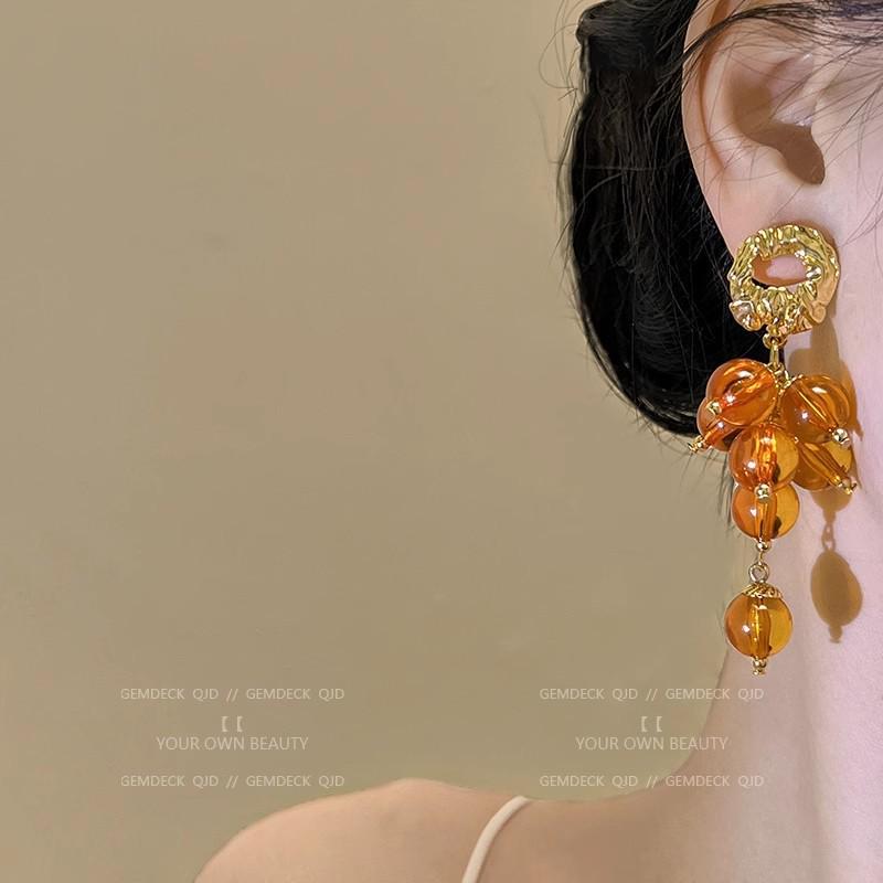 Luxurious European & American Diamond Tassel Stud Earrings for Evenings and Parties