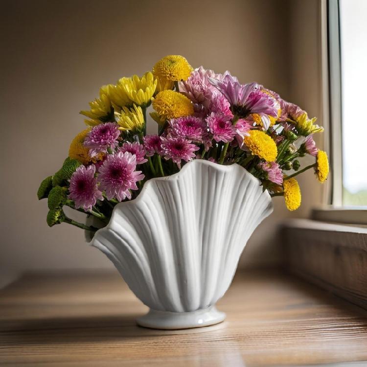 Easy to Use Silicone Concrete Mould Shell Shape Resin Vases Moulds Pen Holders Molds for Making Succulent Plant Pots