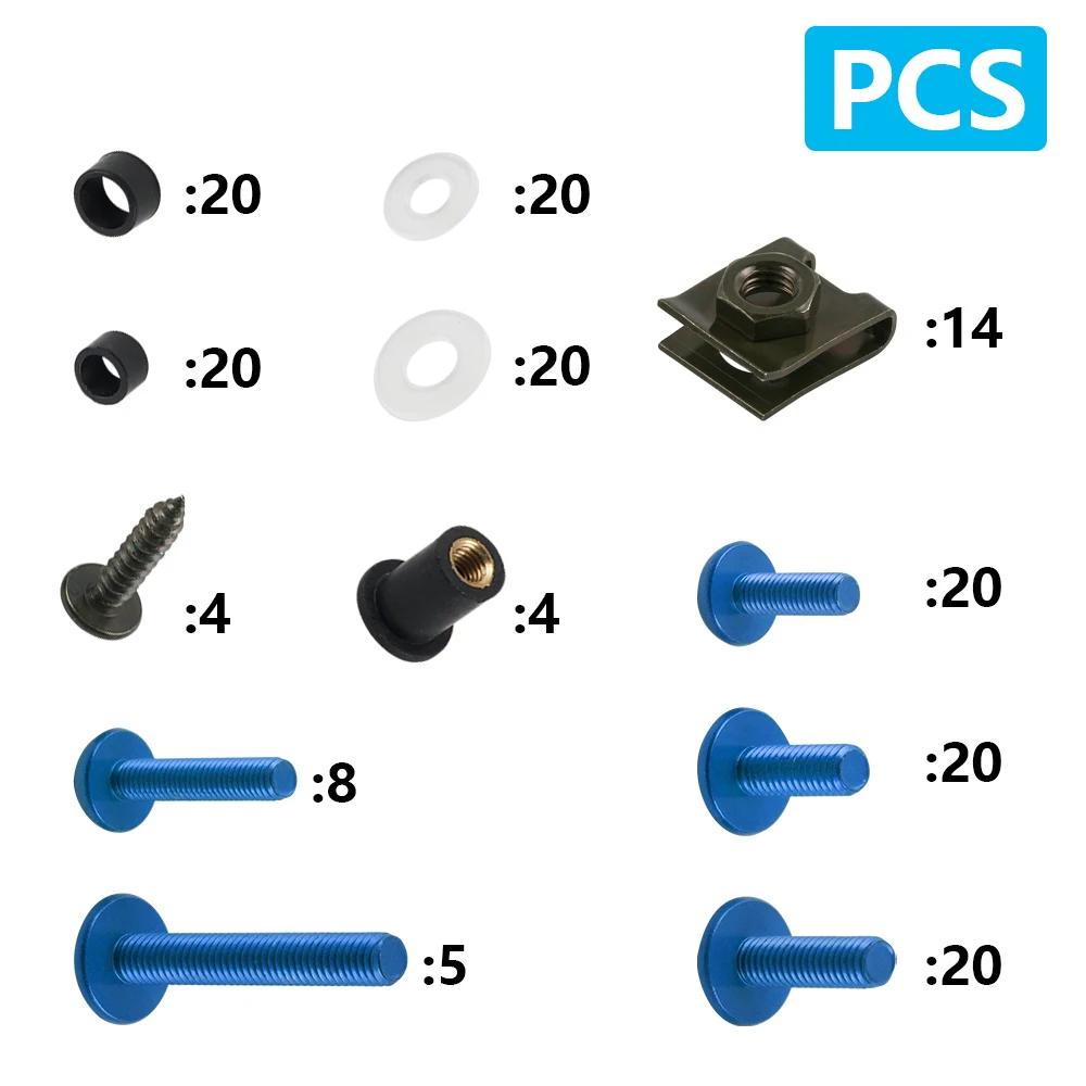 For YAMAHA TENERE 700 MT07 MT 07 TMAX 500 TMAX 560 FZ6 XMAX MT 09 MT03 177PCS Motorcycle Fairing Bolts Screws Nut Complete Kit