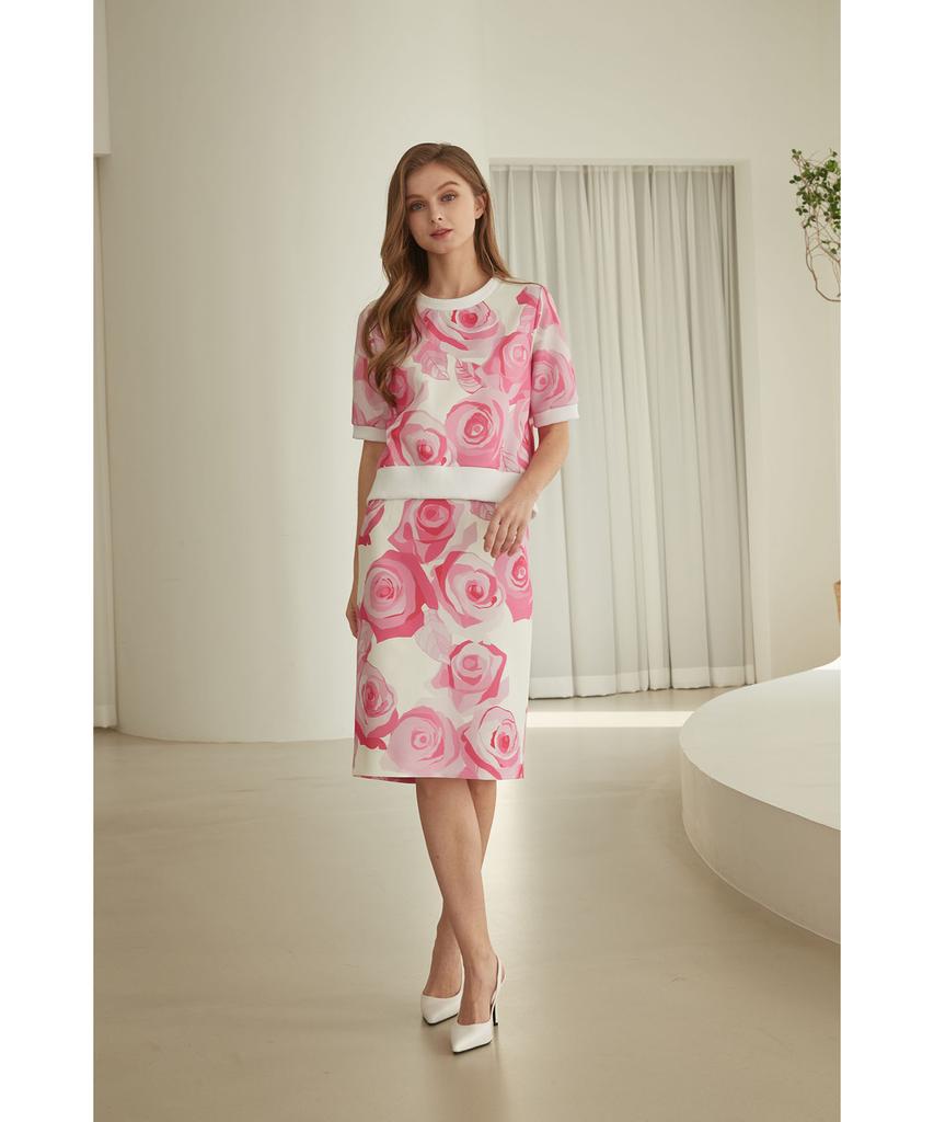 Kym Rose Printed Pencil Skirt