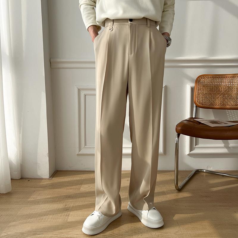 New summer products, light and mature, drape loose casual pants, personalized belt, decorative elastic fabric, straight and slightly wide trousers