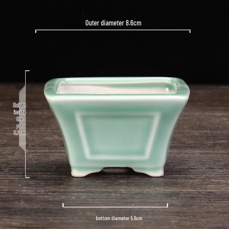 Ceramic Purple Clay Succulent Bonsai Pot - High-End Glazed Mini Flower Pot 