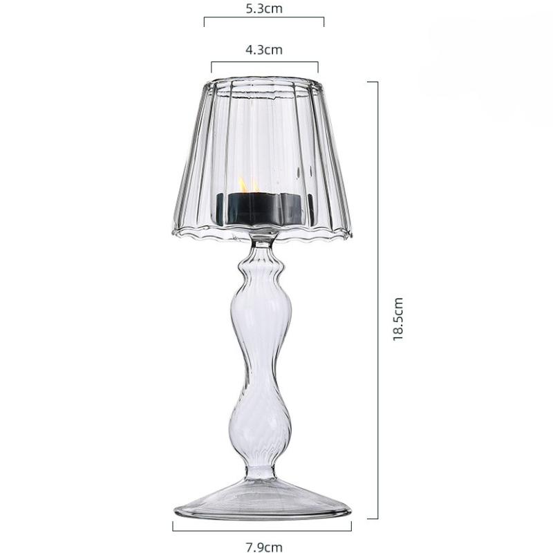 Clear Candle Holder Glass  Candle Holder for Home Decor Table Centerpiece Wedding Party Christmas Valentine Day