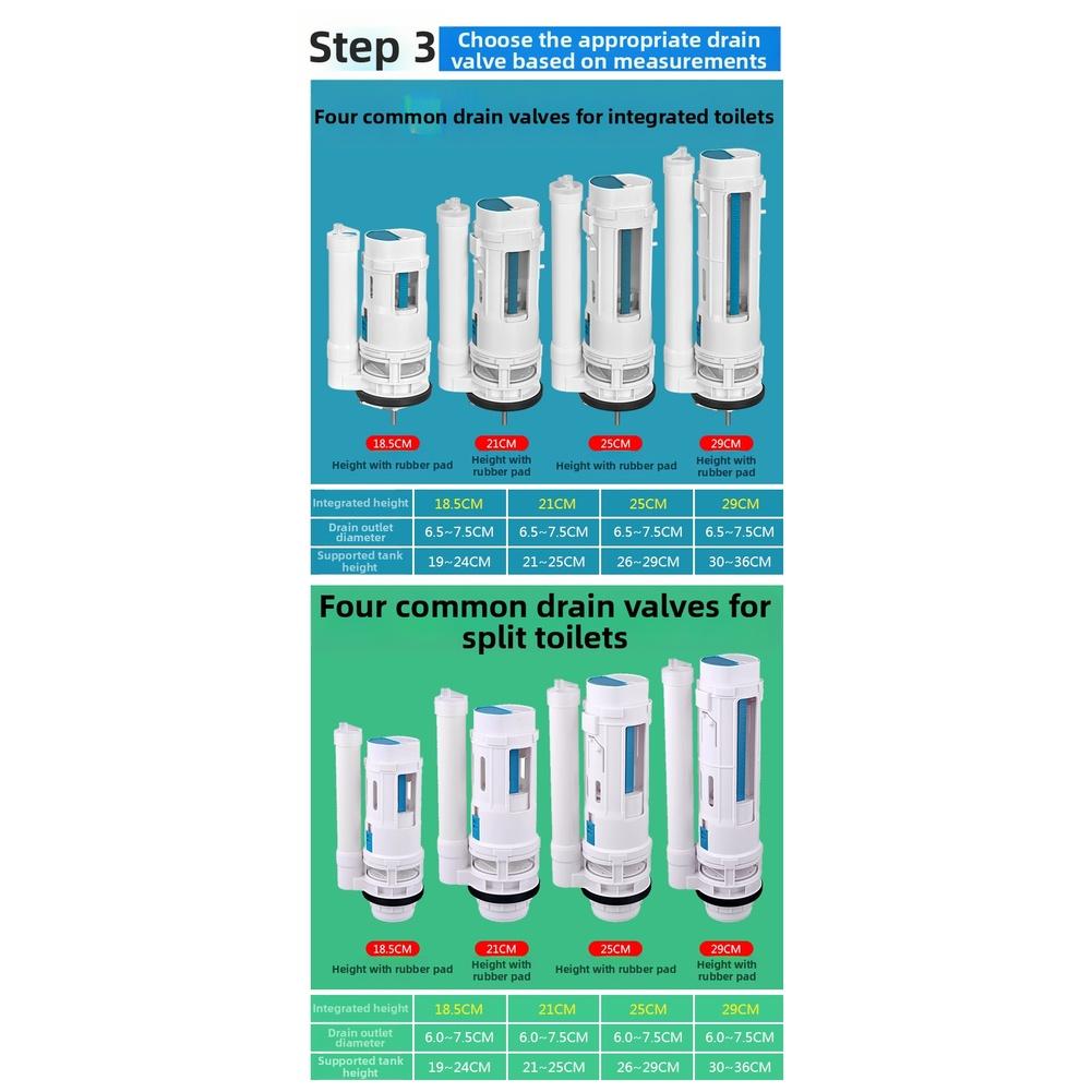 Customizable Flushing Control Dual Flush Split Toilet Replacement Drainage Diameter 6.0 7.5cm Dual Flush Valve