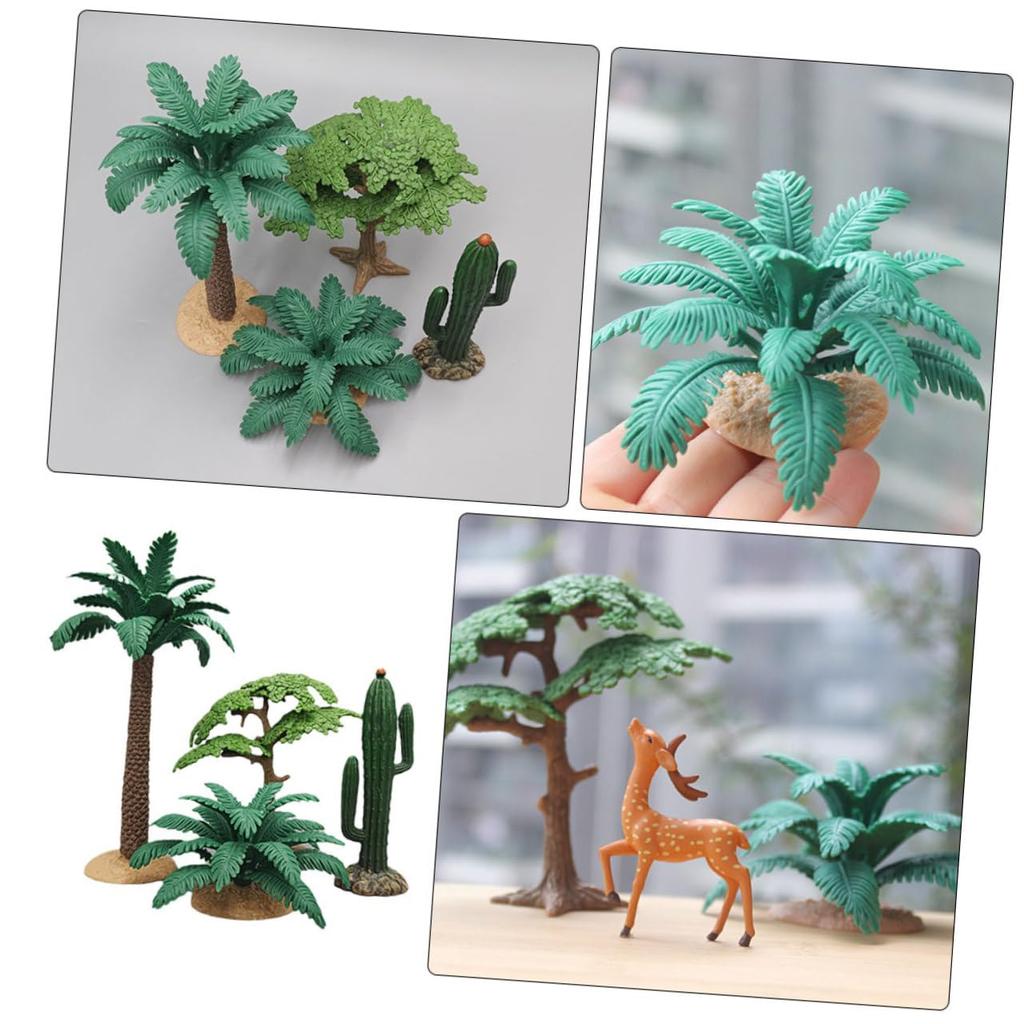 NUOBESTY Set of 4 Simulation Plants, Mini Fake Trees, for Landscape Models, Indoor Decor, DIY Landscape Model, Approx. 3.3 Inches