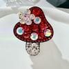 New Mini Mushroom-shaped Resin Alloy Plastic Hair Accessory with Rhinestones Bangs Clip BB Clip for Women Party Use