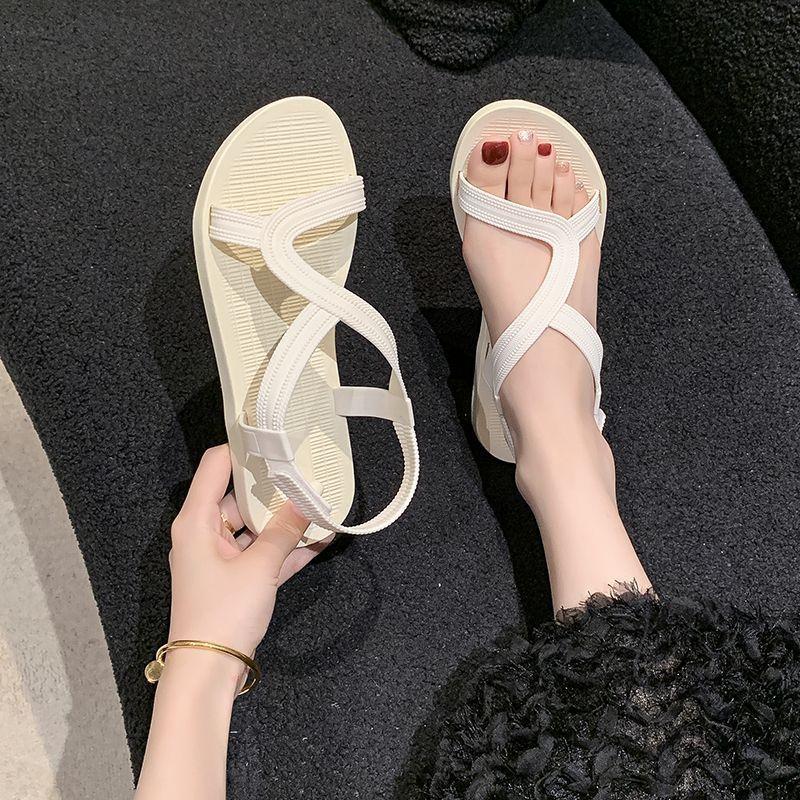 Soft-soled lightweight Roman shoes versatile waterproof beach shoes wear a pedal flat-heeled sandals women's 2025 summer new models