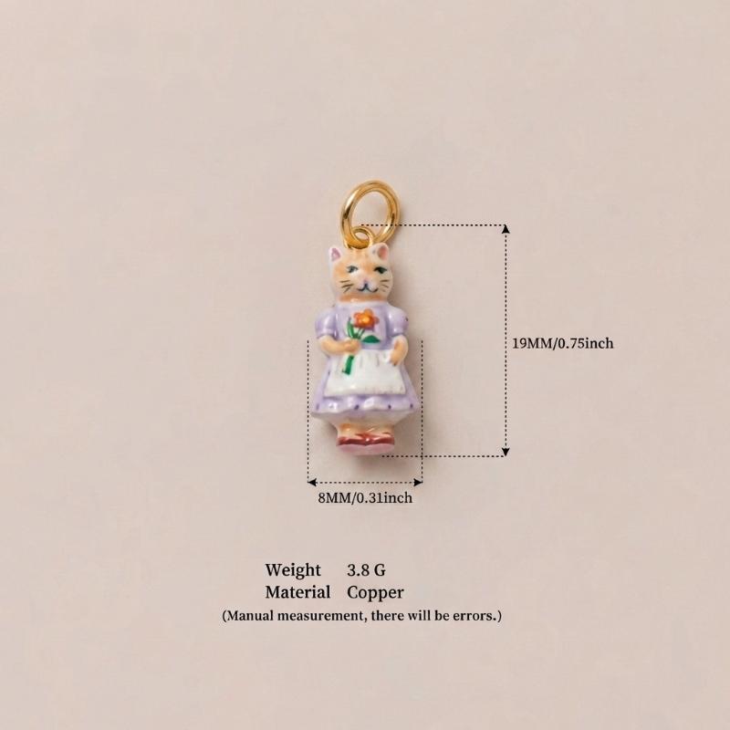 Pingente Charme Figura Animal Rococo de Cobre Banhado a Ouro Charms Fofos Retrô Para Mulheres Acessórios de Pulseira Colar Artesanato DIY
