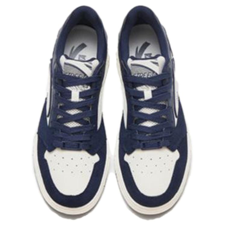 New Anta Slip Resistant Cushioning Low Top Skateboard Shoes Men's White Blue 112338053-1