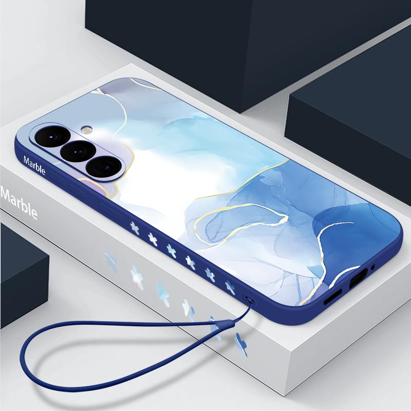 

Силиконовый противоударный чехол с мраморным принтом для телефона Samsung S24 S23 Ultra S23 S20 FE A54 A51 A34, тонкий защитный чехол из ТПУ Samsung A51 4G синий