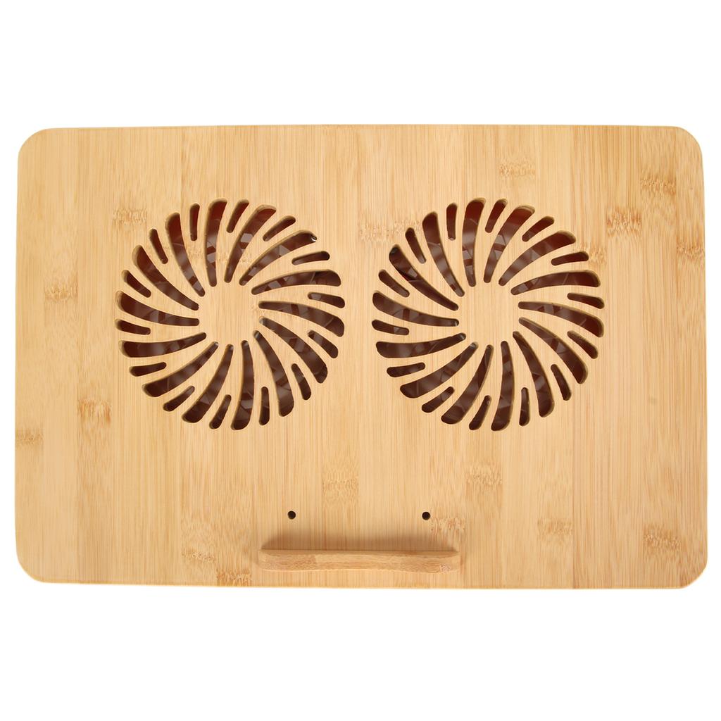 Bamboo Laptop Cooling Pad for Up To 17in Laptop Fast Cooling 2 Levels Adjustment Prevent Sliding