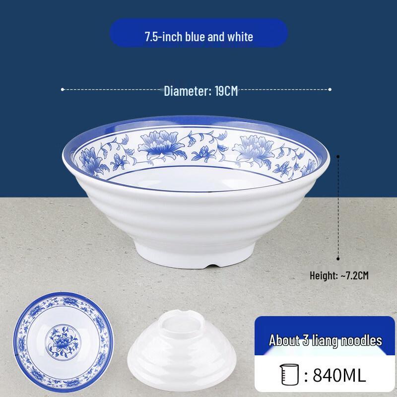 

Chinese Style Melamine Noodle Bowl, 7.5-inch