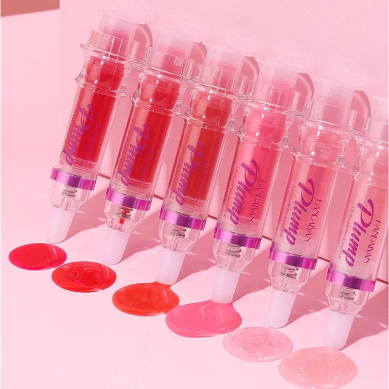 HANDAIYAN Aceite Labial Hidratante Glow, Brillo de Labios Transparente Hidratante y Voluminizador, Tintado para Cuidado Labial y Labios Secos Caliente