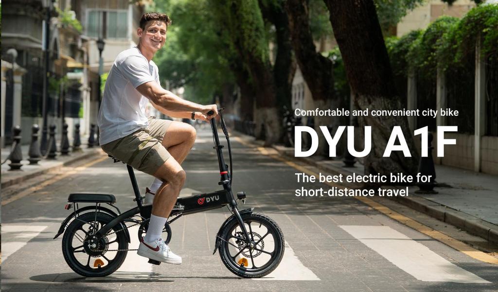 DYU A1F Pro Adult Folding Ebike, 250W 36V 7.5Ah 16 Inch 25km/h for Commute