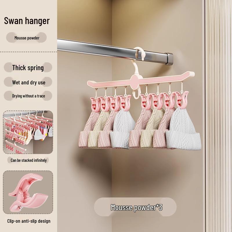 Multi-Clip Socks and Underwear Drying Rack for Balcony or Wardrobe Use