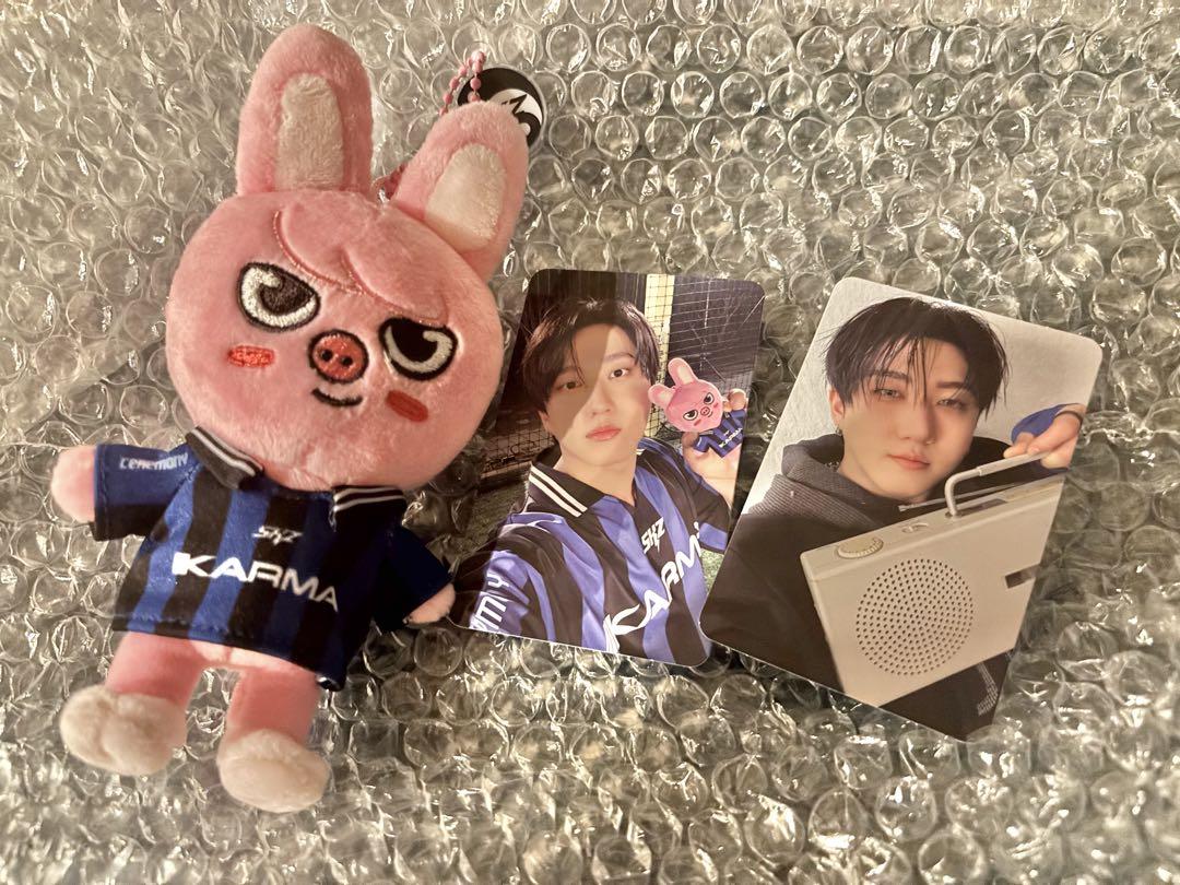 

[USED] straykids KARMA skzoo Touekki plush toy, 2 Changbin trading cards