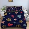 Love Heart Pattern King Queen Duvet Cover Women Heart-shaped Print Bedding Set Red Black Quilt Cover Polyester Comforter Cover