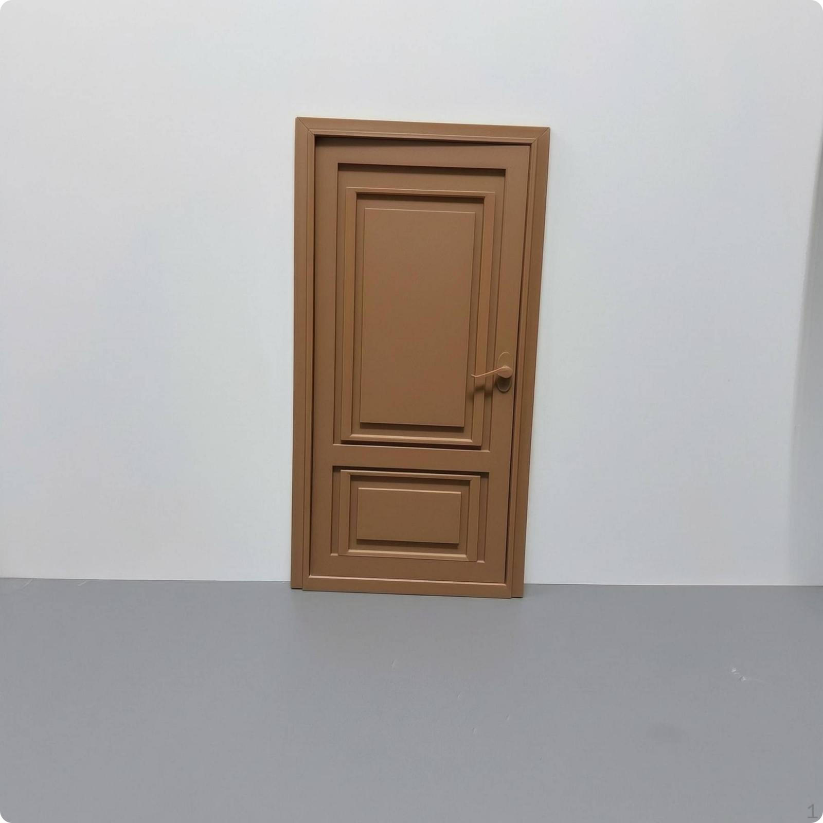 Dollhouse Door Framed Panel Openable DIY Brown