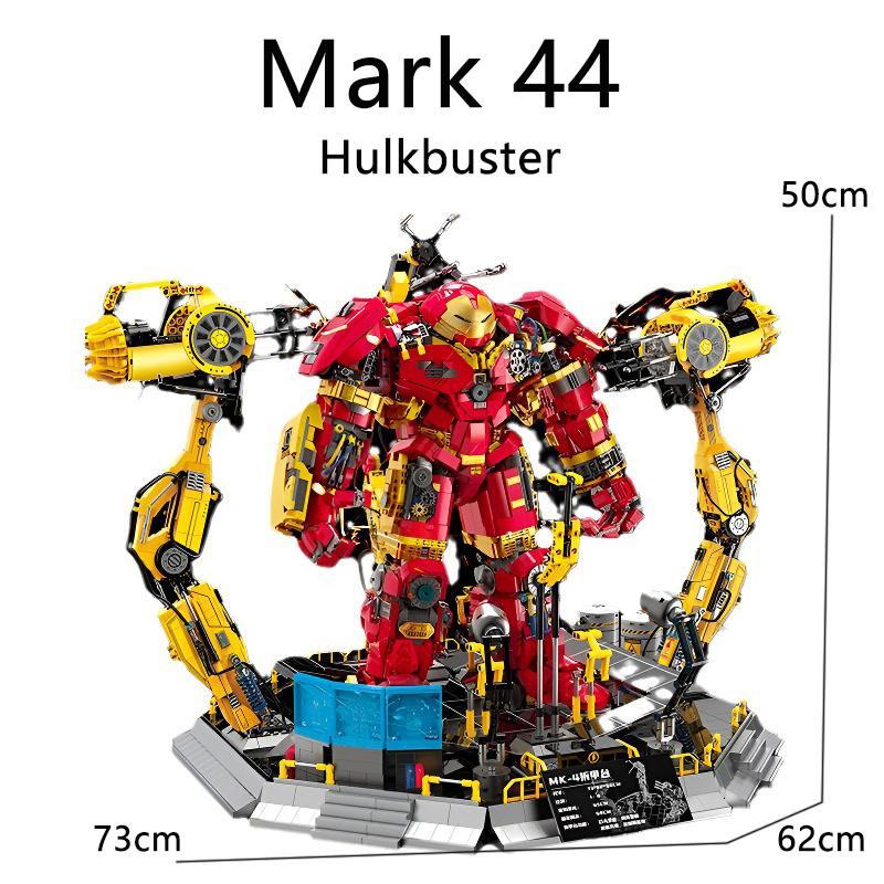 4420Pcs Marvel Legends Iron Man Hulkbuster Building Blocks Veronica Building Iron Man Mark 44&Mark 4 Toys For Birthday Gifts