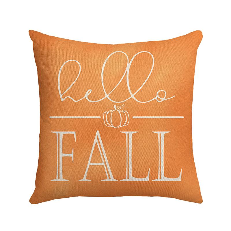 Autumn New Pumpkin Maple Leaf Pillow Cover Letter Print Sofa Home Decoration Cushion Pillow Backrest